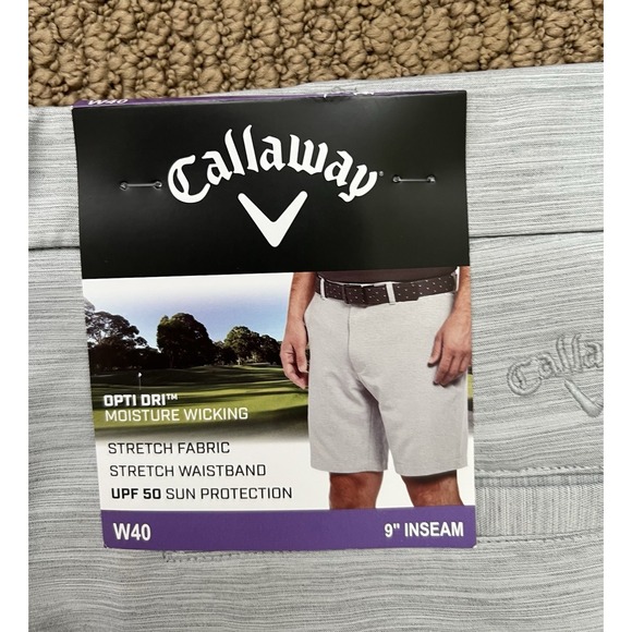 NWT Callaway Men's Performance Golf Short Opti-Dri Size 40 Gray Stretch - Picture 4 of 5
